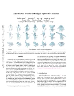 Zero-shot Pose Transfer for Unrigged Stylized 3D Characters
