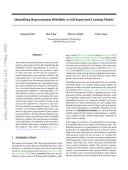 Quantifying Representation Reliability in Self-Supervised Learning
  Models