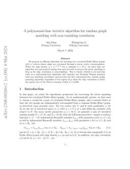 A polynomial-time iterative algorithm for random graph matching with
  non-vanishing correlation