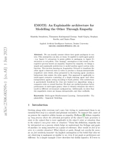EMOTE: An Explainable architecture for Modelling the Other Through
  Empathy