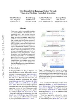 CFL: Causally Fair Language Models Through Token-level Attribute
  Controlled Generation