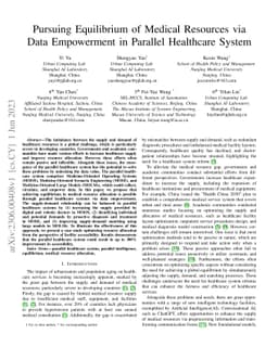 Pursuing Equilibrium of Medical Resources via Data Empowerment in
  Parallel Healthcare System