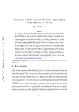 Evaluation of Multi-indicator And Multi-organ Medical Image Segmentation
  Models