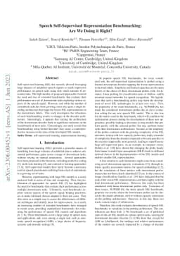 Speech Self-Supervised Representation Benchmarking: Are We Doing it
  Right?