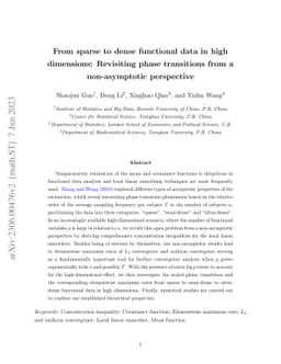 From sparse to dense functional data in high dimensions: Revisiting
  phase transitions from a non-asymptotic perspective