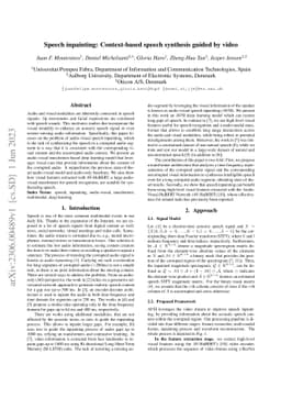 Speech inpainting: Context-based speech synthesis guided by video