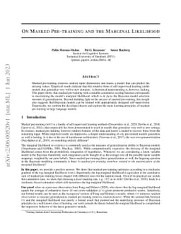 On Masked Pre-training and the Marginal Likelihood