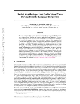 Revisit Weakly-Supervised Audio-Visual Video Parsing from the Language
  Perspective