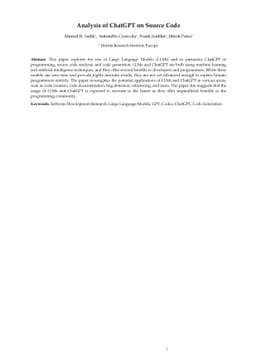 Analysis of ChatGPT on Source Code