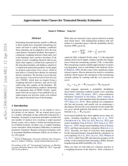 Approximate Stein Classes for Truncated Density Estimation