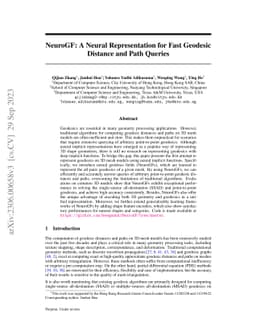 NeuroGF: A Neural Representation for Fast Geodesic Distance and Path
  Queries