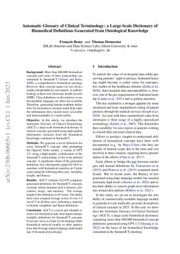 Automatic Glossary of Clinical Terminology: a Large-Scale Dictionary of
  Biomedical Definitions Generated from Ontological Knowledge
