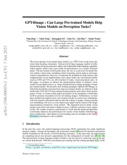 GPT4Image: Large Pre-trained Models Help Vision Models Learn Better on Perception Task