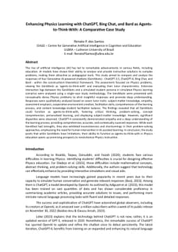 Enhancing Physics Learning with ChatGPT, Bing Chat, and Bard as
  Agents-to-Think-With: A Comparative Case Study