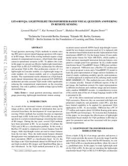 LiT-4-RSVQA: Lightweight Transformer-based Visual Question Answering in
  Remote Sensing