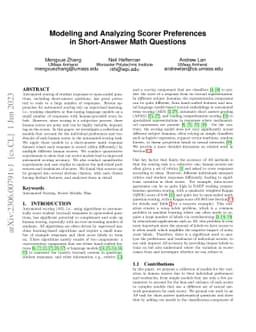 Modeling and Analyzing Scorer Preferences in Short-Answer Math Questions