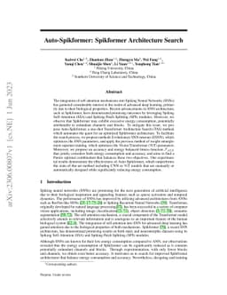 Auto-Spikformer: Spikformer Architecture Search