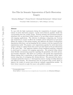 Geo-Tiles for Semantic Segmentation of Earth Observation Imagery