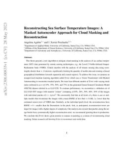 Reconstructing Sea Surface Temperature Images: A Masked Autoencoder
  Approach for Cloud Masking and Reconstruction