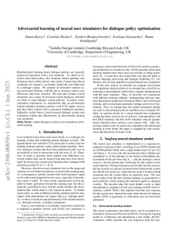 Adversarial learning of neural user simulators for dialogue policy
  optimisation
