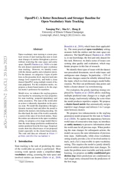 OpenPI-C: A Better Benchmark and Stronger Baseline for Open-Vocabulary
  State Tracking