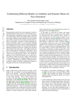Conditioning Diffusion Models via Attributes and Semantic Masks for Face
  Generation