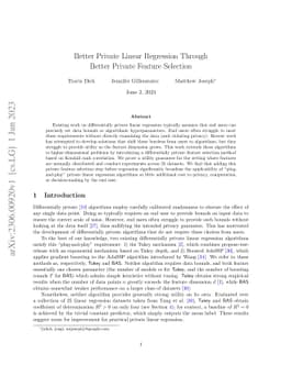 Better Private Linear Regression Through Better Private Feature
  Selection