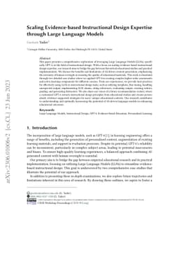 Scaling Evidence-based Instructional Design Expertise through Large
  Language Models
