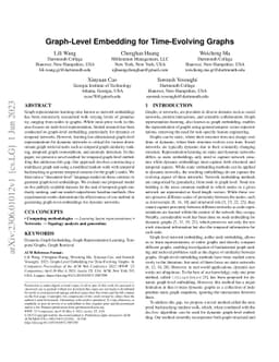Graph-Level Embedding for Time-Evolving Graphs