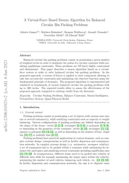 A Virtual-Force Based Swarm Algorithm for Balanced Circular Bin Packing
  Problems