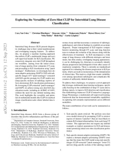 Exploring the Versatility of Zero-Shot CLIP for Interstitial Lung
  Disease Classification