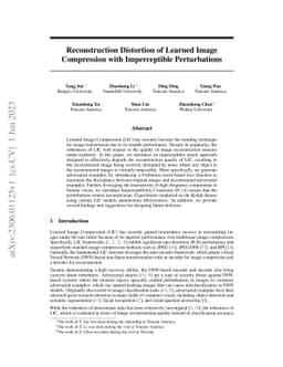 Reconstruction Distortion of Learned Image Compression with
  Imperceptible Perturbations