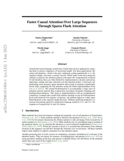 Faster Causal Attention Over Large Sequences Through Sparse Flash
  Attention