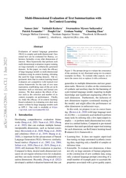 Multi-Dimensional Evaluation of Text Summarization with In-Context
  Learning
