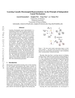 Learning Causally Disentangled Representations via the Principle of
  Independent Causal Mechanisms
