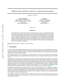 Predicting affinity ties in a surname network