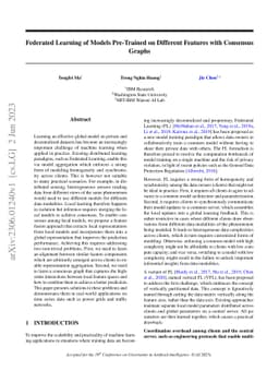 Federated Learning of Models Pre-Trained on Different Features with
  Consensus Graphs