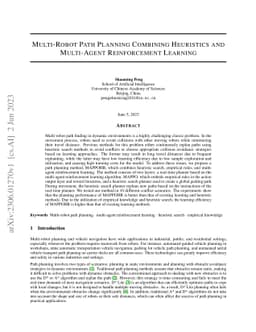 Multi-Robot Path Planning Combining Heuristics and Multi-Agent
  Reinforcement Learning