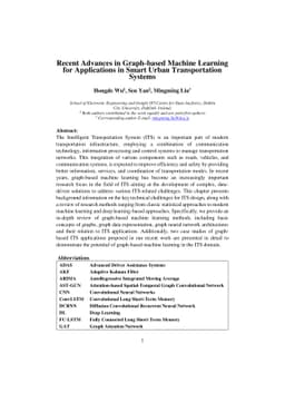 Recent Advances in Graph-based Machine Learning for Applications in
  Smart Urban Transportation Systems