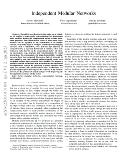 Independent Modular Networks