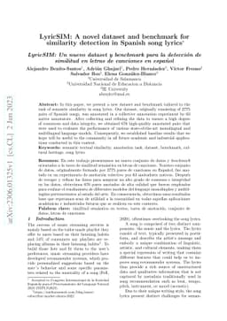 LyricSIM: A novel Dataset and Benchmark for Similarity Detection in
  Spanish Song LyricS