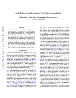 Masked Autoencoder for Unsupervised Video Summarization