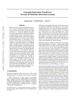 Generalist Equivariant Transformer Towards 3D Molecular Interaction
  Learning