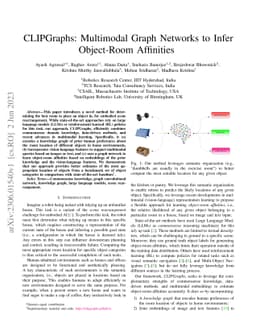 CLIPGraphs: Multimodal Graph Networks to Infer Object-Room Affinities
