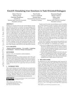EmoUS: Simulating User Emotions in Task-Oriented Dialogues