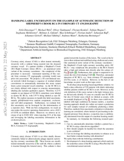 Handling Label Uncertainty on the Example of Automatic Detection of
  Shepherd's Crook RCA in Coronary CT Angiography