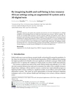 Re-imagining health and well-being in low resource African settings
  using an augmented AI system and a 3D digital twin