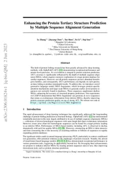 Enhancing the Protein Tertiary Structure Prediction by Multiple Sequence
  Alignment Generation