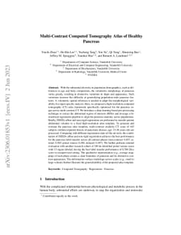 Multi-Contrast Computed Tomography Atlas of Healthy Pancreas