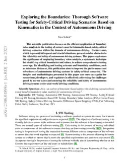 Exploring the Boundaries: Thorough Software Testing for Safety-Critical
  Driving Scenarios Based on Kinematics in the Context of Autonomous Driving
